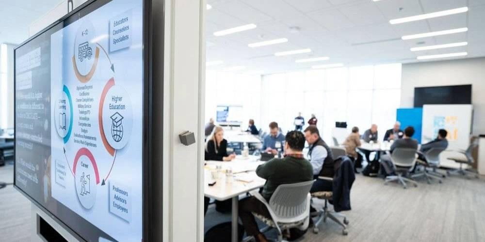 Adults working together in GV NextEd Co-Lab